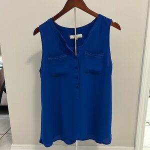 Loft Sz L Women's Blue Sleeveless Top